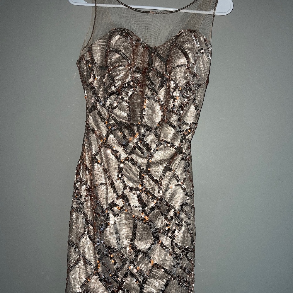 Gold Sequin Mini Dress